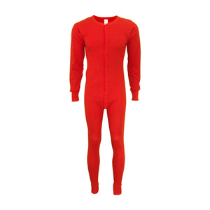 Indera Men's Union Suit - Red - M - Red - M