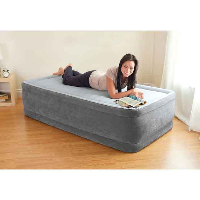 Intex Dura-Beam Comfort-Plush Twin Airbed - Grey Twin Intex Dura-Beam Comfort-Plush Twin Airbed - Grey Twin