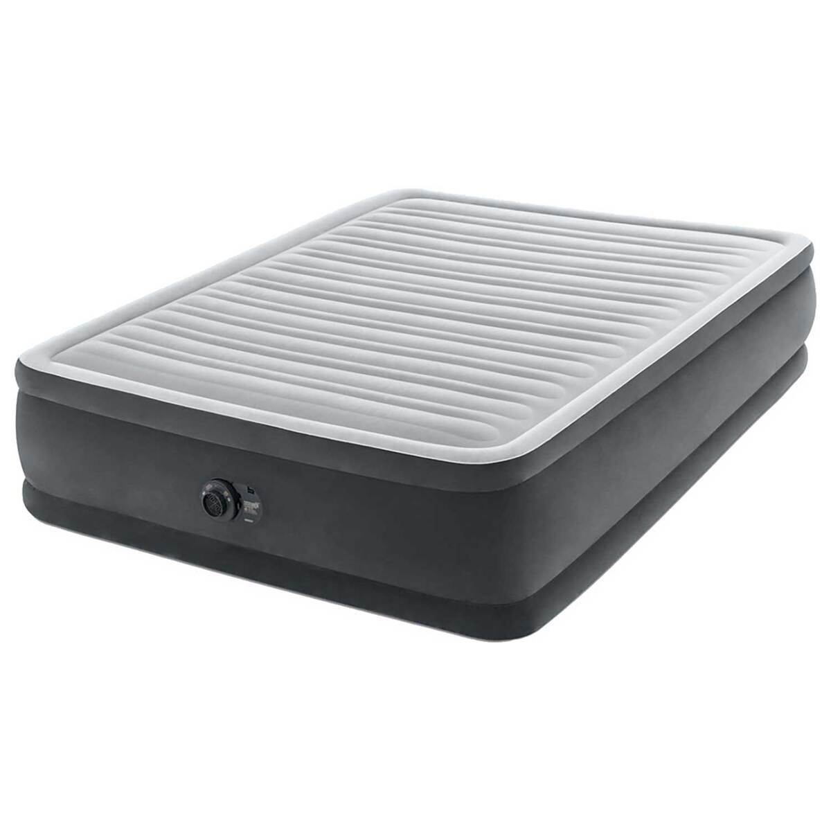 Intex Dura-Beam Deluxe Comfort-Plush Queen Air Bed with Built-In Electric Pump - Gray Queen Intex Dura-Beam Deluxe Comfort-Plush Queen Air Bed with Built-In Electric Pump - Gray Queen