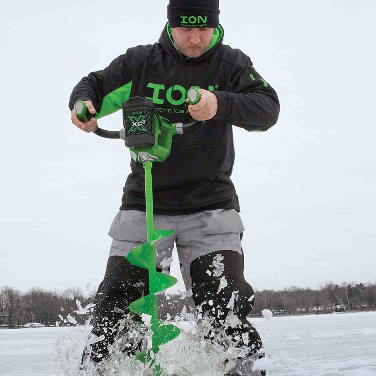 ION X 5AH Electric Power Ice Fishing Auger - 8in ION X 5AH Electric Power Ice Fishing Auger - 8in