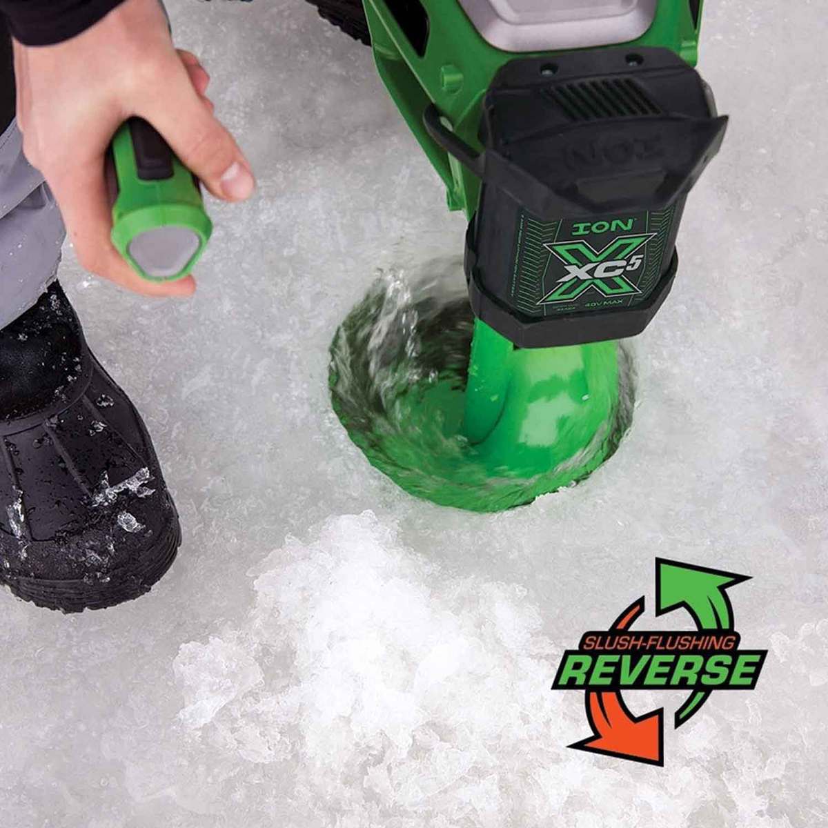 ION X 5AH Electric Power Ice Fishing Auger - 8in ION X 5AH Electric Power Ice Fishing Auger - 8in