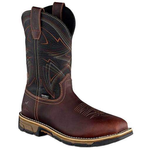 Irish Setter Men's Marshall Steel Toe Waterproof 11in Work Boots - Black/Brown 9.5