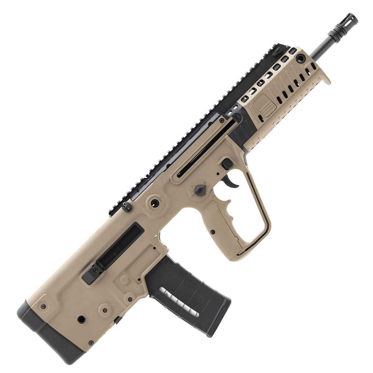 IWI Tavor 5.56mm NATO 18.5in Flat Dark Earth Semi Automatic Modern Sporting Rifle - 30+1 Rounds - Tan IWI Tavor 5.56mm NATO 18.5in Flat Dark Earth Semi Automatic Modern Sporting Rifle - 30+1 Rounds - Tan