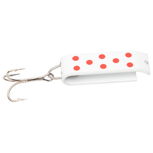 Jakes Lil Jake Spin-A-Lure Casting Spoon - White w/Red Dots, 1/6oz