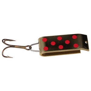 Jakes Spin-A-Lure Casting Spoon - Gold w/Red Dots, 1/4oz