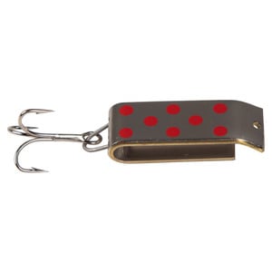 Jakes Spin-A-Lure Casting Spoon - Silver w/Red Dots, 1/4oz