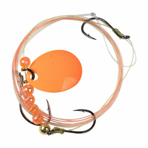 JB Lures Pro-Flash 3-Hook Harness 600 Series Harness - Fl. Orange, Sz 4, Sz 6, Sz 6 Hooks, 42in