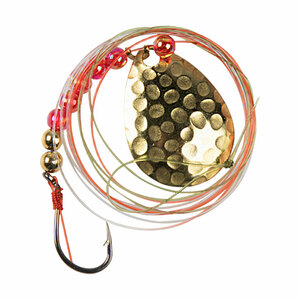 JB Lures Pro Flash Spinner Rig 200 Series Lure Rig - Hammered Gold, Sz 4 Hook/Sz 3 Blade, 42in