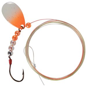 JB Lures Pro Flash Spinner Rig 400 Series Lure Rig - Glow and Orange, Sz 4 Hook/Sz 2 Blade, 42in