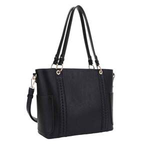 Jessie & James Austin Whipstitching Concealed Carry Lock and Key Tote - Black