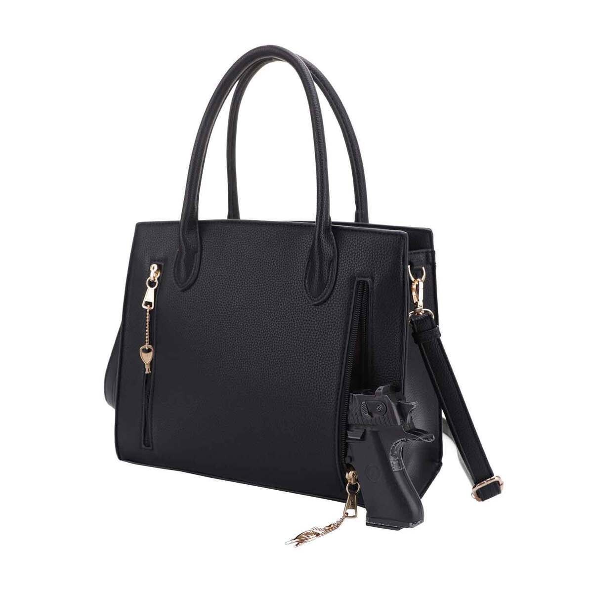 Jessie & James Evelyn Concealed Carry Lock and Key Satchel - Black - Black Jessie & James Evelyn Concealed Carry Lock and Key Satchel - Black - Black