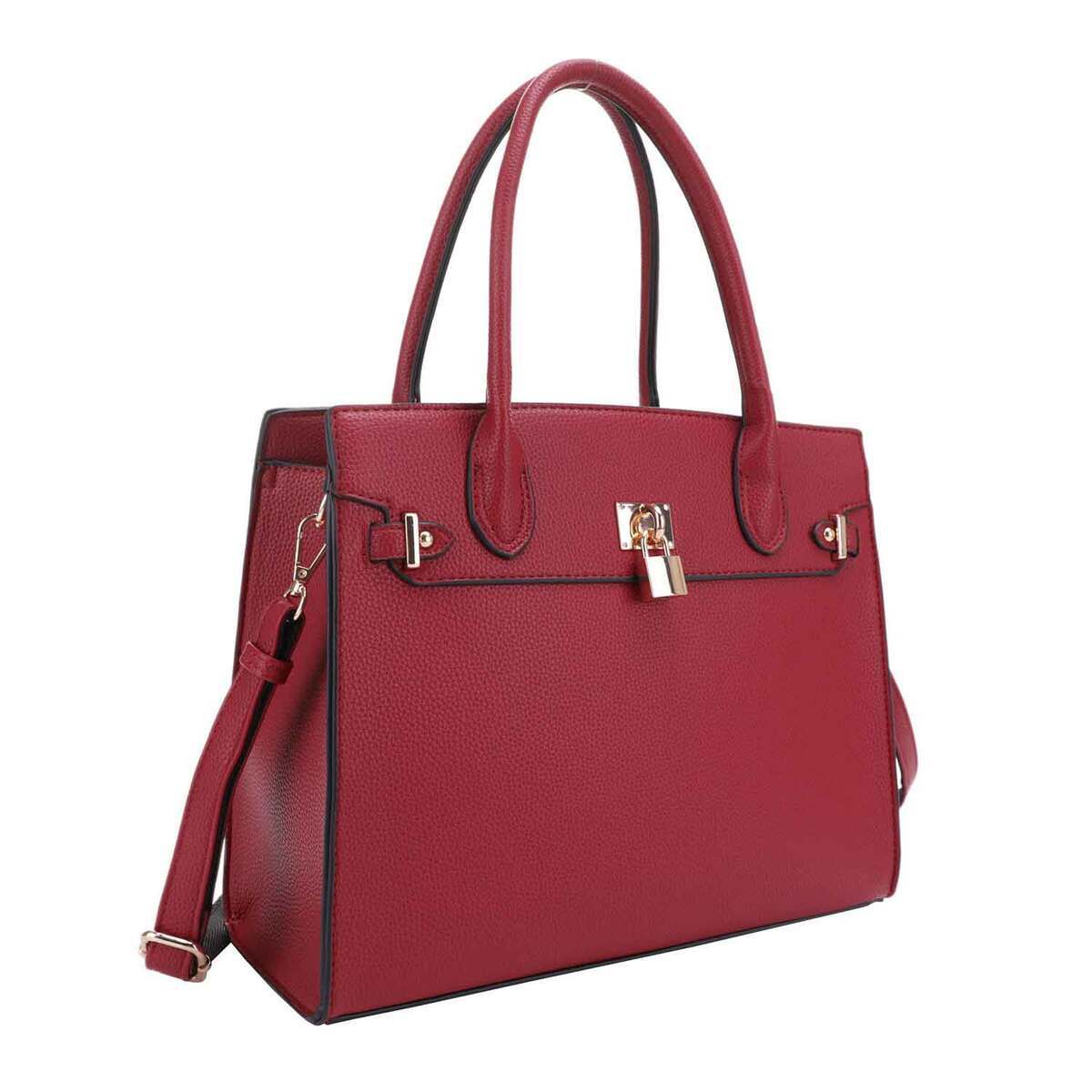 Jessie & James Evelyn Concealed Carry Lock and Key Satchel - Burgundy - Burgundy Jessie & James Evelyn Concealed Carry Lock and Key Satchel - Burgundy - Burgundy