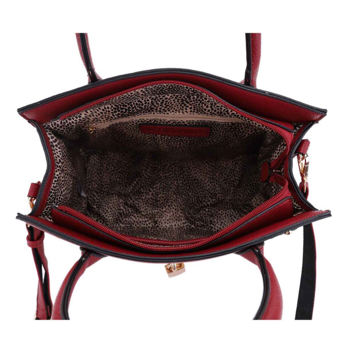 Jessie & James Evelyn Concealed Carry Lock and Key Satchel - Burgundy - Burgundy Jessie & James Evelyn Concealed Carry Lock and Key Satchel - Burgundy - Burgundy