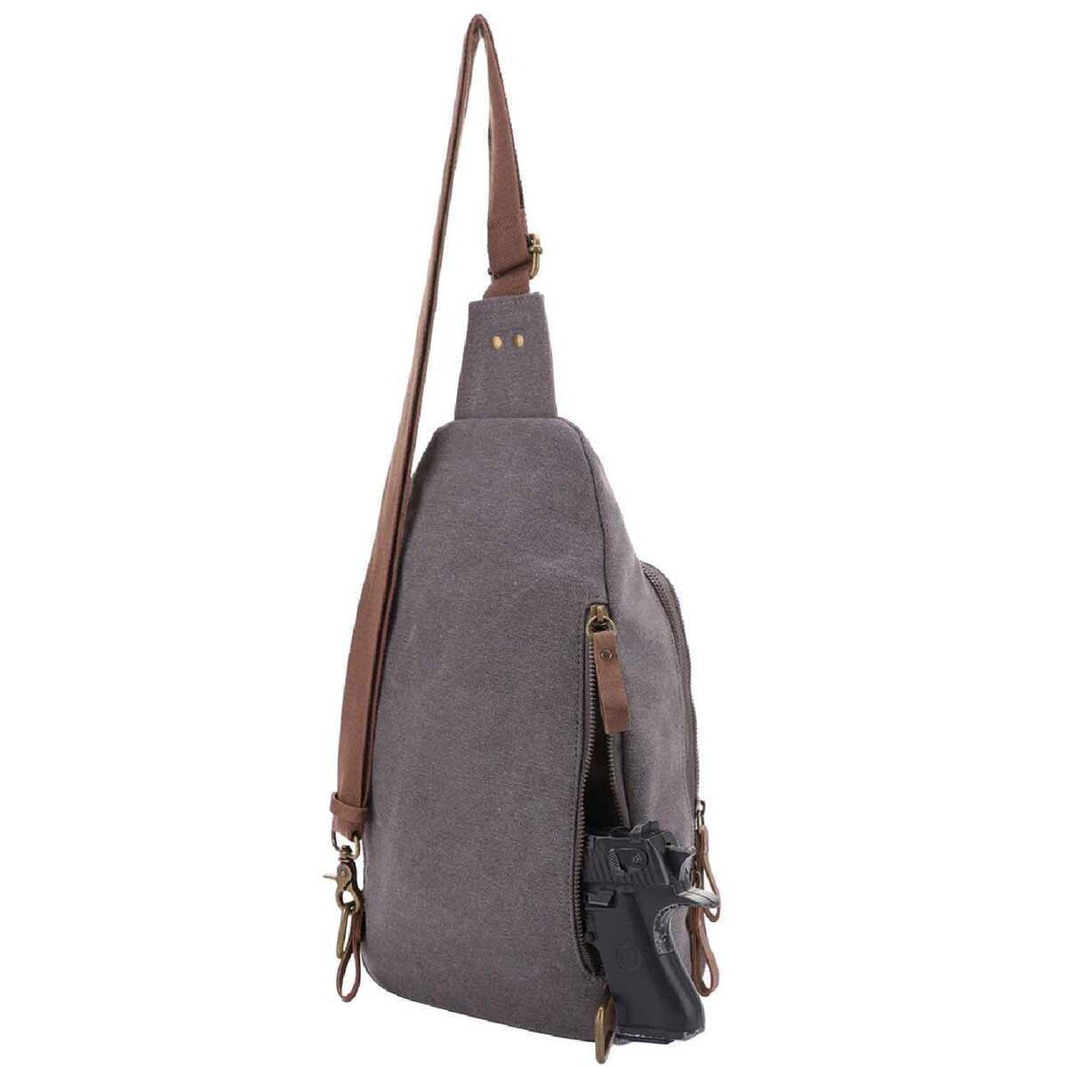 Jessie & James Glacier Canvas Sling Shoulder Concealed Backpack - Grey - Grey Jessie & James Glacier Canvas Sling Shoulder Concealed Backpack - Grey - Grey