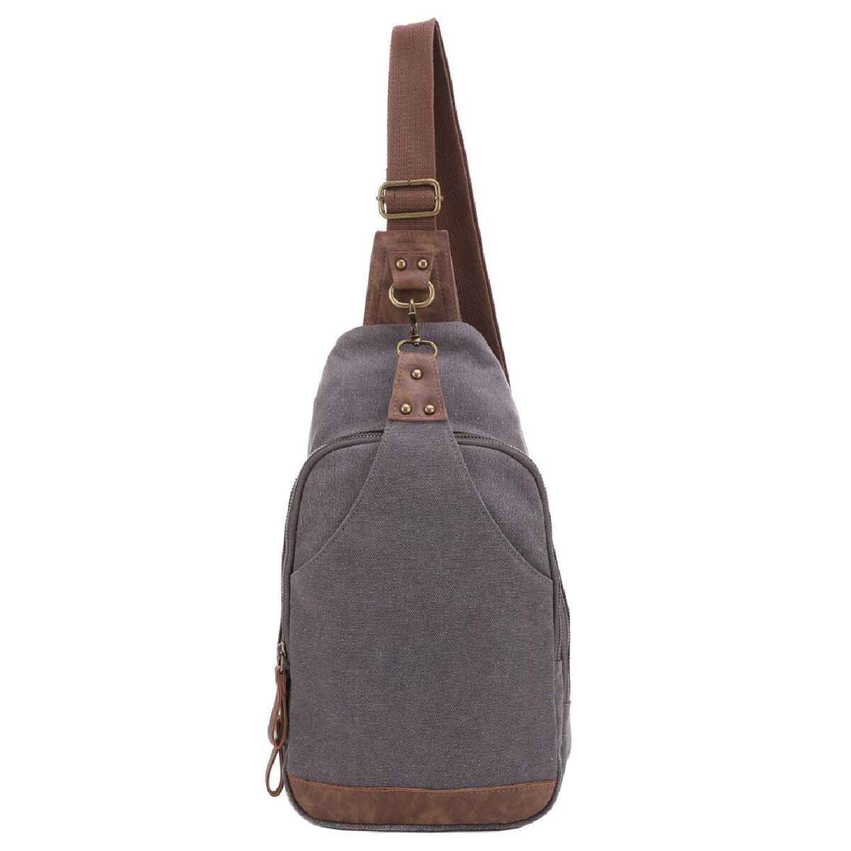 Jessie & James Glacier Canvas Sling Shoulder Concealed Backpack - Grey - Grey Jessie & James Glacier Canvas Sling Shoulder Concealed Backpack - Grey - Grey