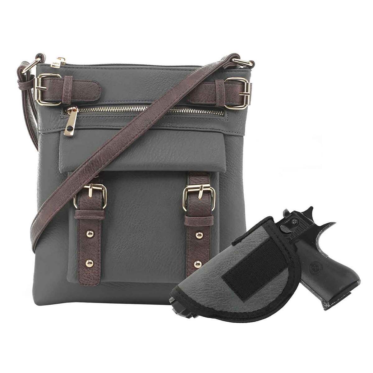 Jessie & James Hannah Concealed Carry Lock and Key Crossbody - Grey - Grey Jessie & James Hannah Concealed Carry Lock and Key Crossbody - Grey - Grey