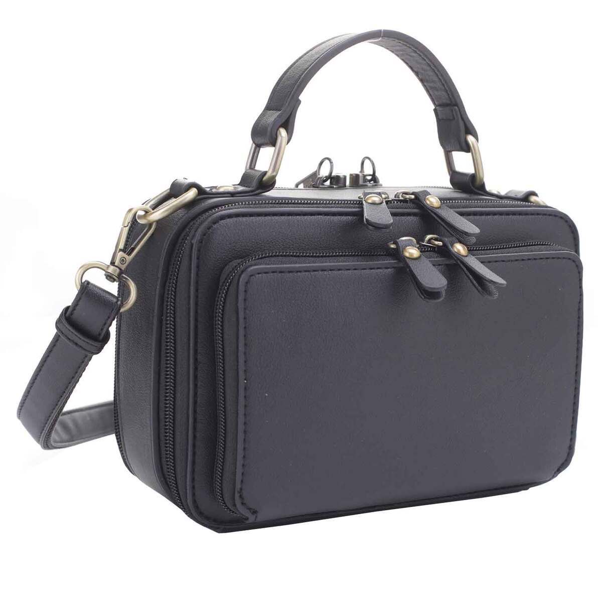 Jessie & James Pandora Compact Concealed Carry Crossbody Satchel Purse - Black - Black Jessie & James Pandora Compact Concealed Carry Crossbody Satchel Purse - Black - Black
