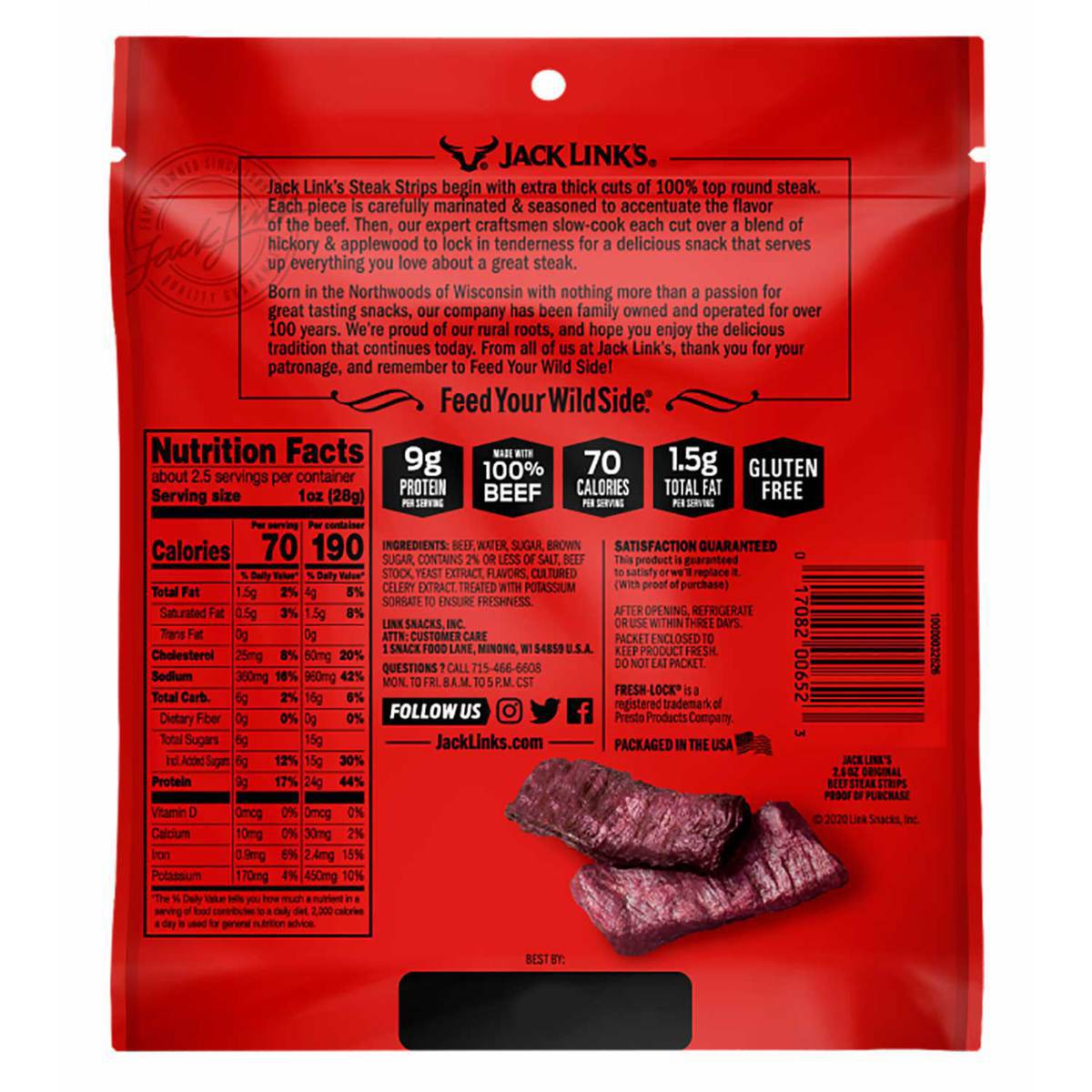 Jack Link's 2.6oz Original Steak Strips Jack Link's 2.6oz Original Steak Strips