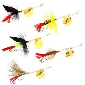 Joe's Flies Hot-4-Trout Inline Spinner Multi-Pack Assortment - Red Tail, 5-Pack