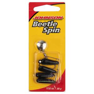 Johnson Beetle Spin Jig Spinner - Black/Yellow Stripe, 1/32oz, 1in