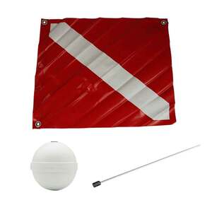 Joy Fish Dive Flag and Float Boat Accessory - Red, 14in x 16in