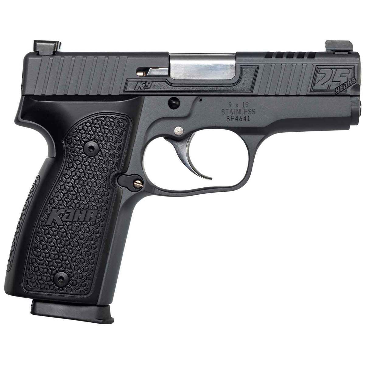 Kahr K9 25th Anniversay Hogue Grip 9mm Luger 3.5in Sniper Gray Pistol - 7+1 Rounds Kahr K9 25th Anniversay Hogue Grip 9mm Luger 3.5in Sniper Gray Pistol - 7+1 Rounds
