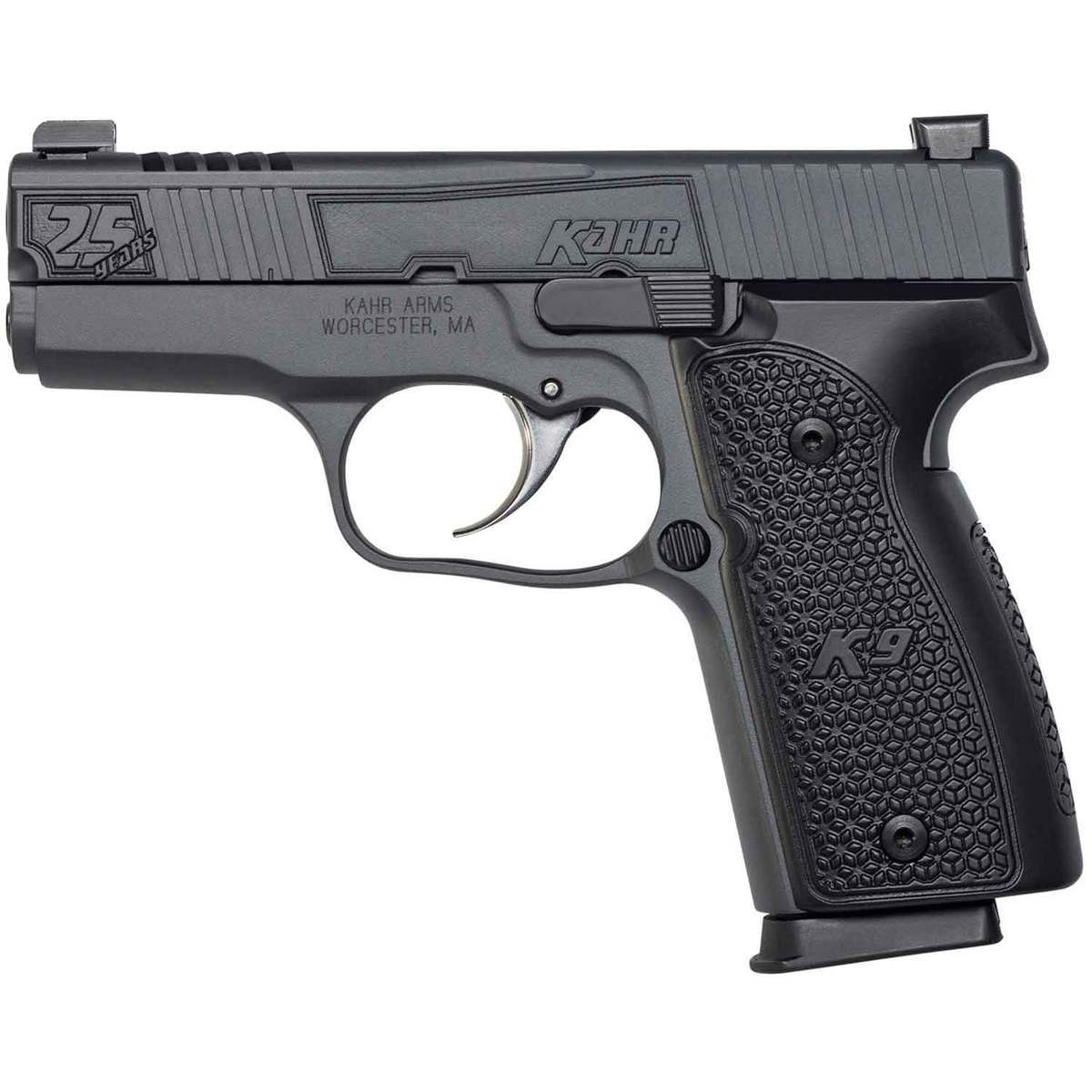 Kahr K9 25th Anniversay Hogue Grip 9mm Luger 3.5in Sniper Gray Pistol - 7+1 Rounds Kahr K9 25th Anniversay Hogue Grip 9mm Luger 3.5in Sniper Gray Pistol - 7+1 Rounds