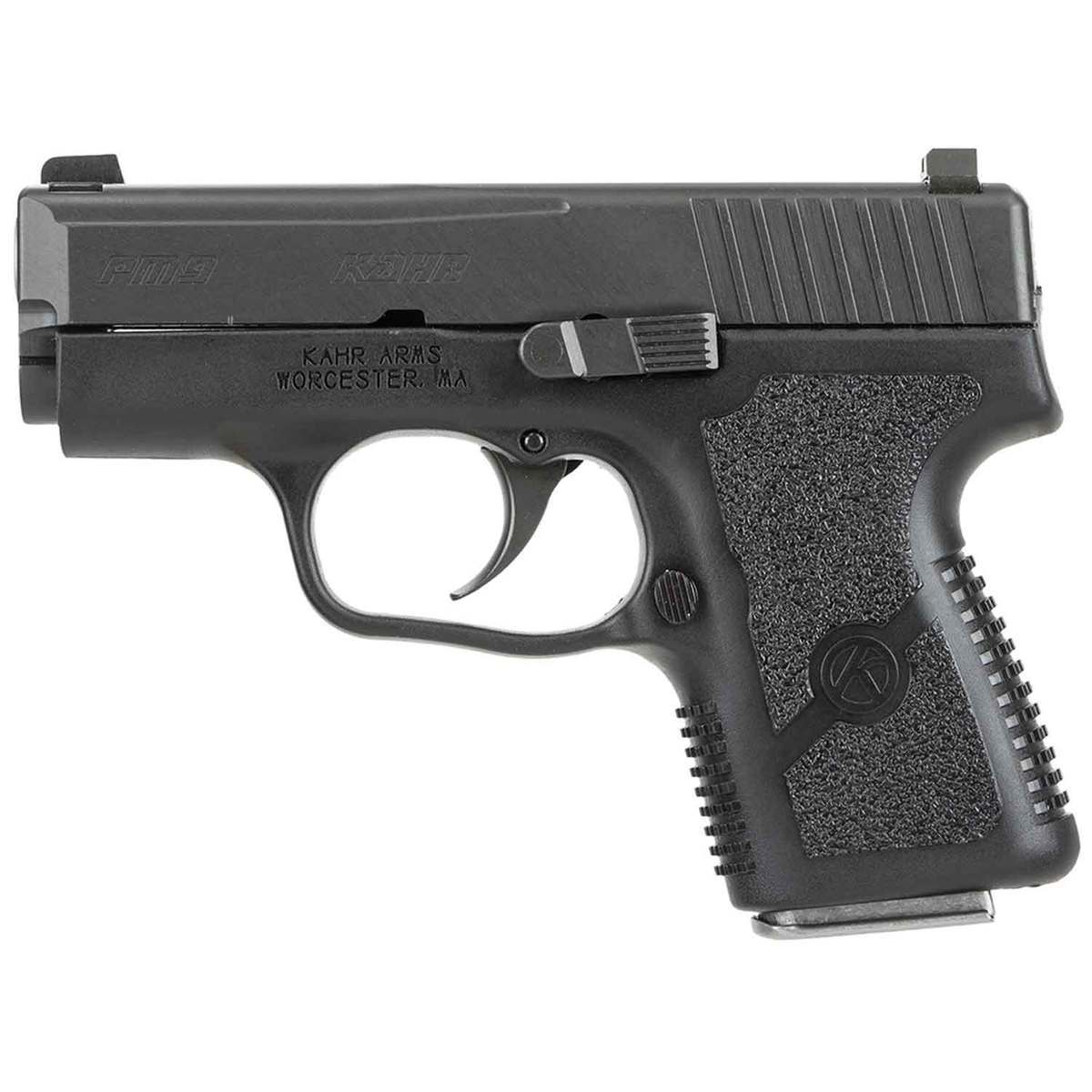 Kahr PM Series w/Tritium Night Sights 9mm Luger 3.1in Matte Black Pistol - 6+1 Rounds - CA Compliant Kahr PM Series w/Tritium Night Sights 9mm Luger 3.1in Matte Black Pistol - 6+1 Rounds - CA Compliant