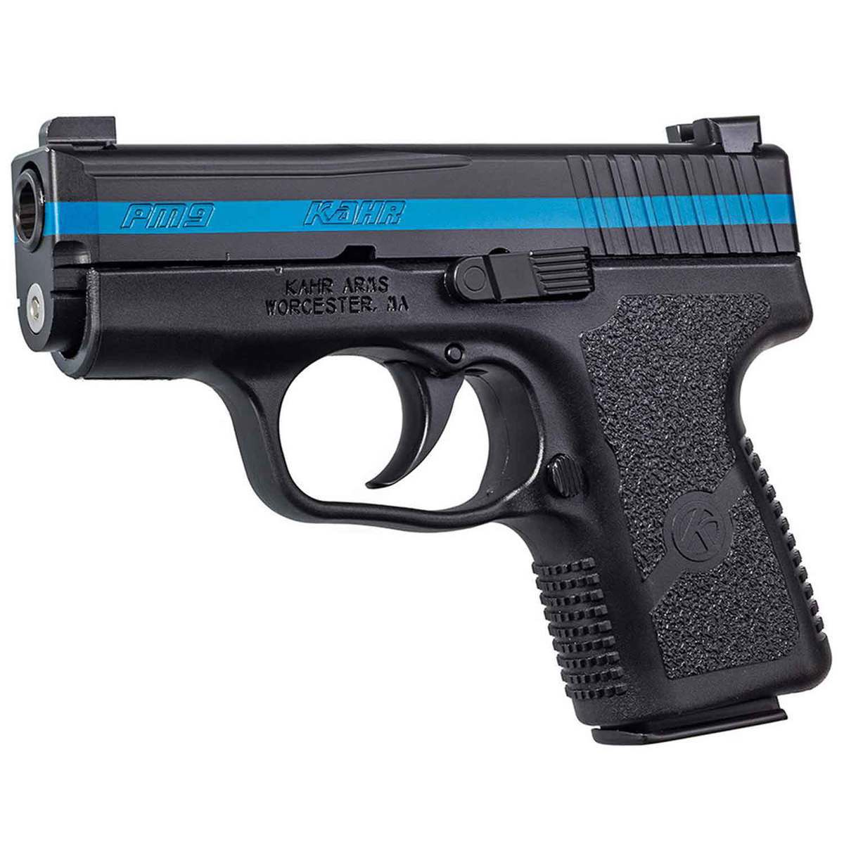 Kahr PM9 Thin Blue Line Edition With Night Sights 9mm Luger 3in Black Pistol - 7+1 Rounds Kahr PM9 Thin Blue Line Edition With Night Sights 9mm Luger 3in Black Pistol - 7+1 Rounds