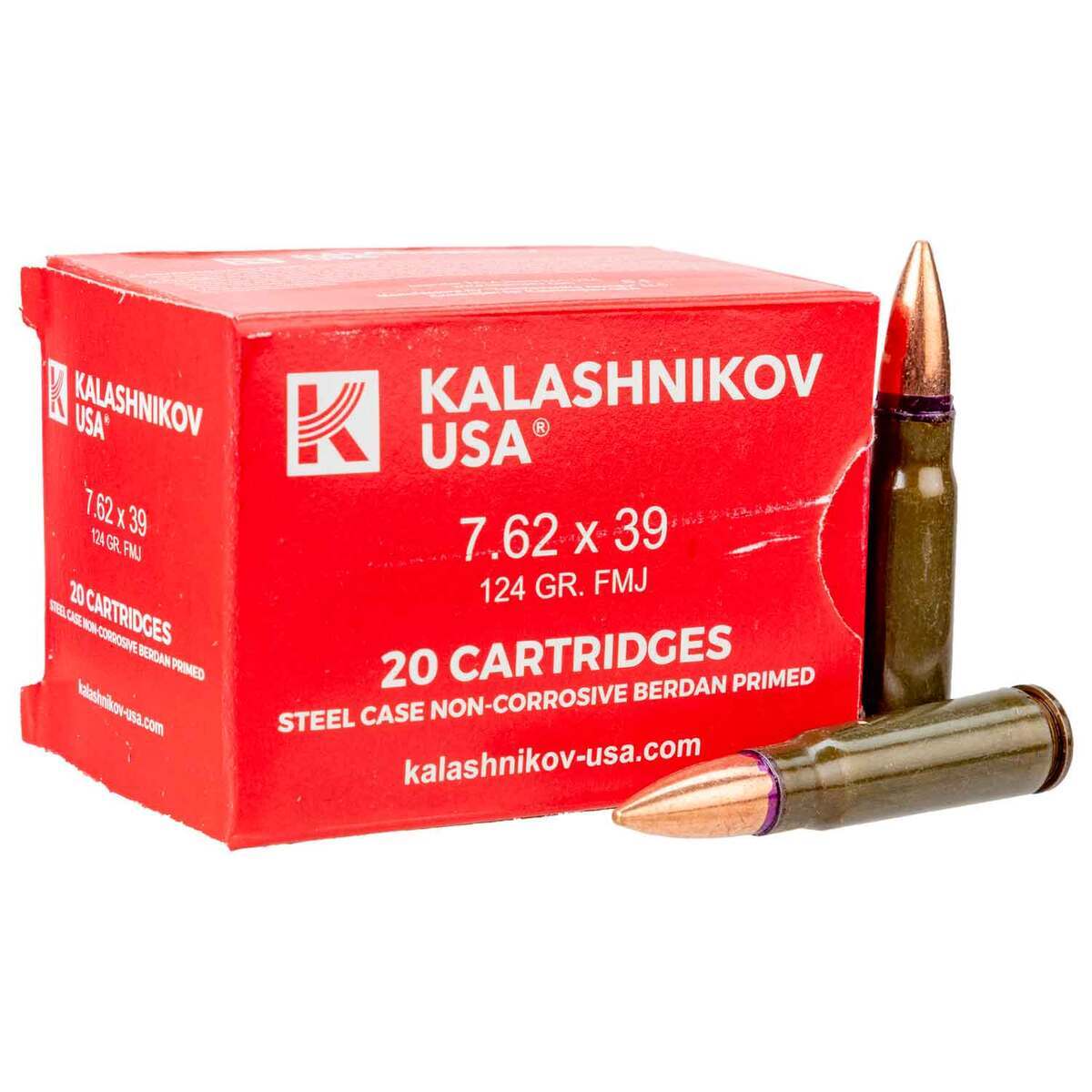 Kalashnikov USA 7.62x39mm 124gr FMJ Rifle Ammo 20 Rounds Sportsman's  Warehouse
