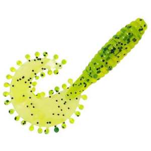Kalin's Tickle Single Tail Grub - Chartreuse Salt & Pepper, 5in, 8pk