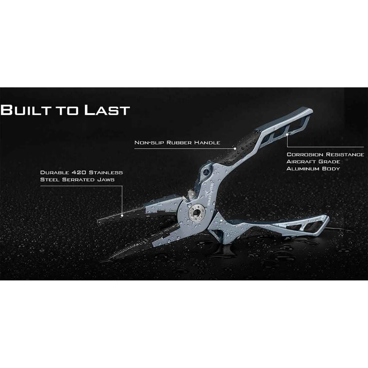 KastKing Gila Straight Nose Fishing Pliers - Charcoal, 7.5in - Charcoal KastKing Gila Straight Nose Fishing Pliers - Charcoal, 7.5in - Charcoal