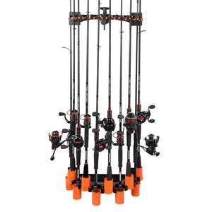 BQKOZFIN 16 Fishing Pole Rod Rack Holder For Fishing Rods Removable Storage  Fishing Rod Display Rack For All Types of Fishing Rods and Combos（Black）