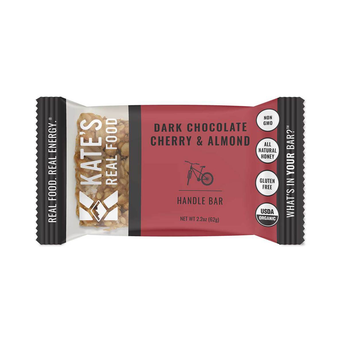 Kate's Real Food Handle Bar: Dark Chocolate Cherry and Almond Kate's Real Food Handle Bar: Dark Chocolate Cherry and Almond