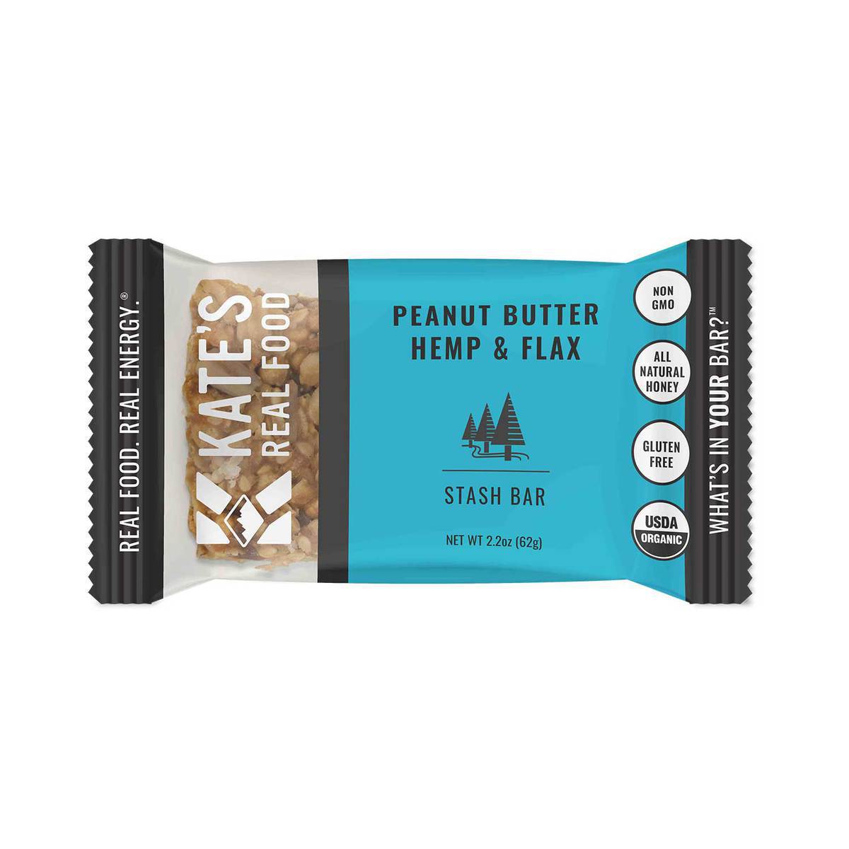 Kate's Real Food Stash Bar: Peanut Butter Hemp and Flax Kate's Real Food Stash Bar: Peanut Butter Hemp and Flax