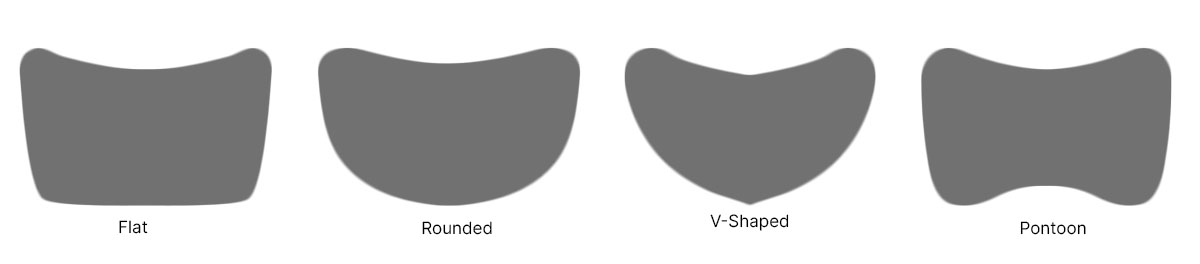 Kayak hull shapes illustration