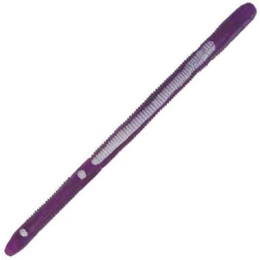 K&E Tackle Bass Stopper Weedless 2 Hook Rig Finesse Worm - Purple/Red Tail