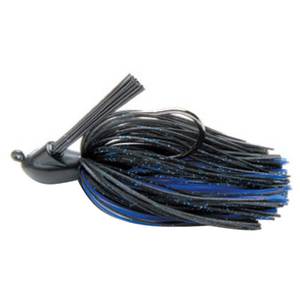Keitech Model I Tungsten Rubber Casting Skirted Jig - Black/Black Blue, 3/8oz