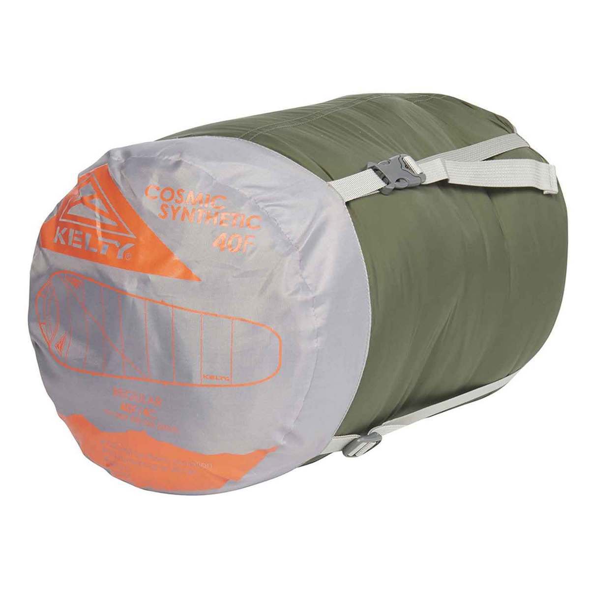 Kelty Cosmic Synthetic 40 Degree Long Mummy Sleeping Bag - Olive/Grey - Olive/Grey Long Kelty Cosmic Synthetic 40 Degree Long Mummy Sleeping Bag - Olive/Grey - Olive/Grey Long
