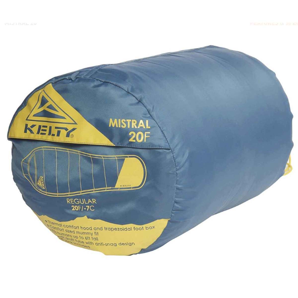 Kelty Mistral 20 Degree Long Mummy Sleeping Bag - Blue - Blue Long Kelty Mistral 20 Degree Long Mummy Sleeping Bag - Blue - Blue Long