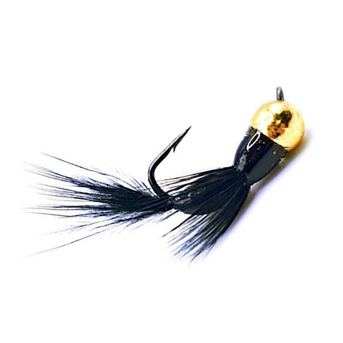 Kenders Tungsten Akua Flare Skirted Jig - Black/Gold, 1/5in, Size 8
