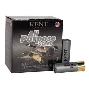Kent All Purpose Steel 12 Gauge 3in #4 1-1/4oz Waterfowl Shotshells - 25 Rounds Kent All Purpose Steel 12 Gauge 3in #4 1-1/4oz Waterfowl Shotshells - 25 Rounds