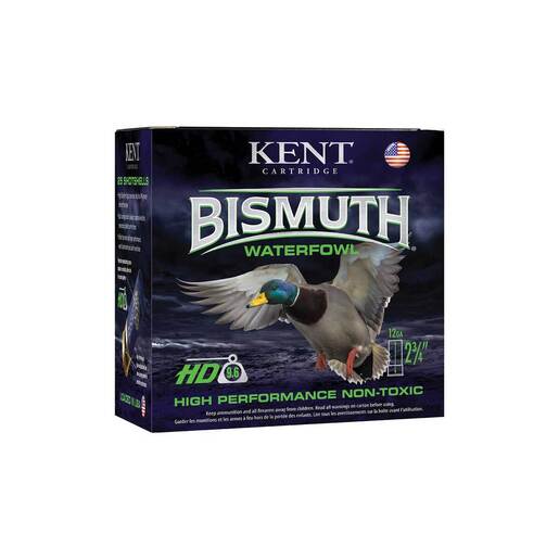 Kent Bismuth High Performance 12 Gauge 2-3/4in #4 1-1/4oz Waterfowl Shotshells Ammo - 25 Rounds Ammo - #4 25 Rounds - #4 Ammo