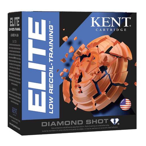 Kent Cartridge Elite Low Recoil-Training Diamond Shot 12 Gauge 2-3/4in #8 7/8oz Target Shotshells – 25 Rounds – #8