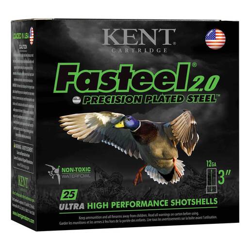Kent Cartridge Fasteel 12 Gauge 3in #6 1-1/8oz Waterfowl Shotshells Ammo - 25 Rounds Ammo - #6 25 Rounds - #6 Ammo
