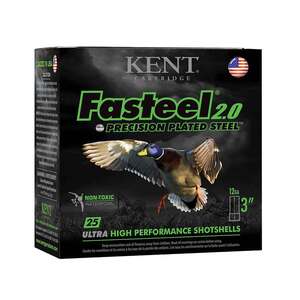 Kent Cartridge Fasteel 2.0 12 Gauge 3in #3 1-1/8oz Waterfowl Shotshells - 25 Rounds Kent Cartridge Fasteel 2.0 12 Gauge 3in #3 1-1/8oz Waterfowl Shotshells - 25 Rounds