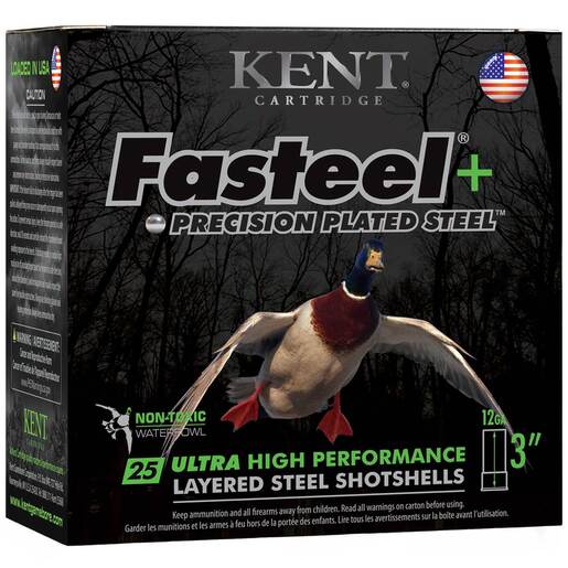 Kent Cartridge Fasteel + Precision Plated Steel 12 Gauge 3.5in BBX2 1-1/2oz Waterfowl Shotshell - 25 Rounds - BBX2 - Kent Cartridge