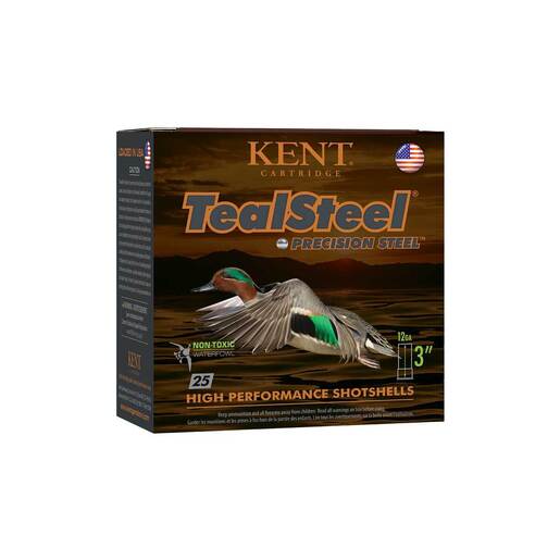 Kent Cartridge Teal Steel 12 Gauge 3in #5 1-1/4oz Waterfowl Shotshells Ammo - 25 Rounds Ammo - #5 25 Rounds - #5 Ammo