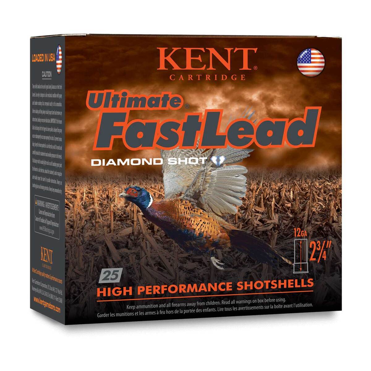 Kent Cartridge Ultimate Fast Lead 12 Gauge 2-3/4in #7.5 1-1/4oz Upland Shotshells - 25 Rounds Kent Cartridge Ultimate Fast Lead 12 Gauge 2-3/4in #7.5 1-1/4oz Upland Shotshells - 25 Rounds