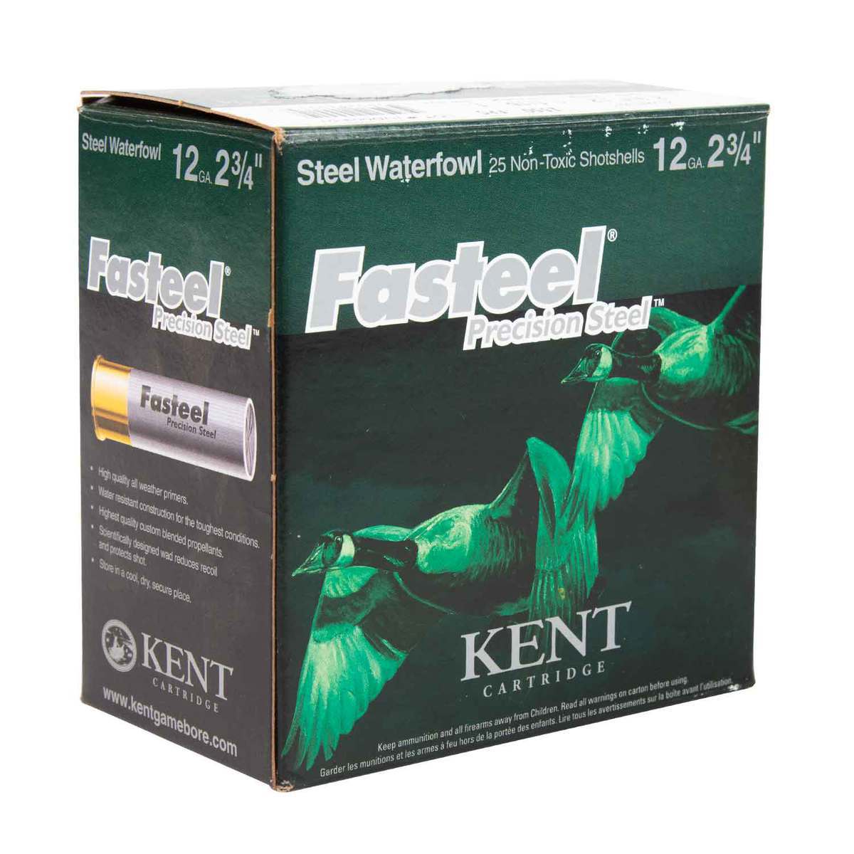 Kent Fasteel 12 Gauge 2-3/4in #1 1-1/16oz Waterfowl Shotshells - 25 Rounds Kent Fasteel 12 Gauge 2-3/4in #1 1-1/16oz Waterfowl Shotshells - 25 Rounds